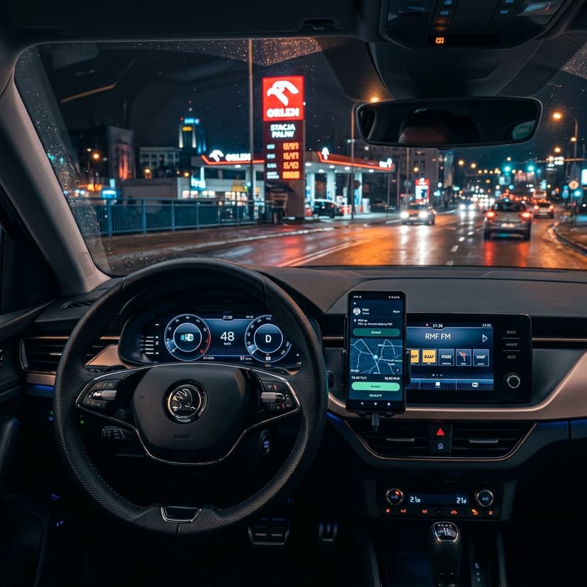 Aplikacja kierowcy Mida Polska w Skodzie - monitorowanie zarobków Orlen Opole